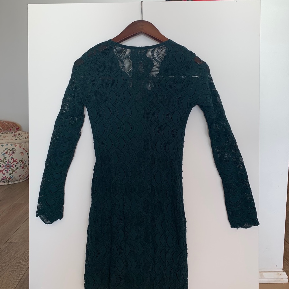 Nightcap Clothing Deep V Victorian Lace Dress. - Picture 3 of 4